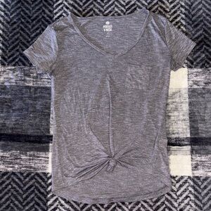 SO Heather Gray V-Neck Tee with Knot